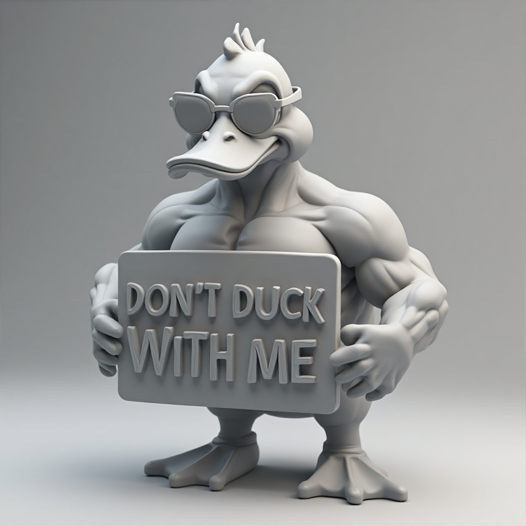 Muscular Duck Figurine free 3D printable STL