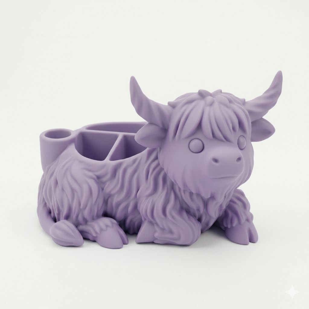 Highland Cow Desk Organizer free 3D printable STL