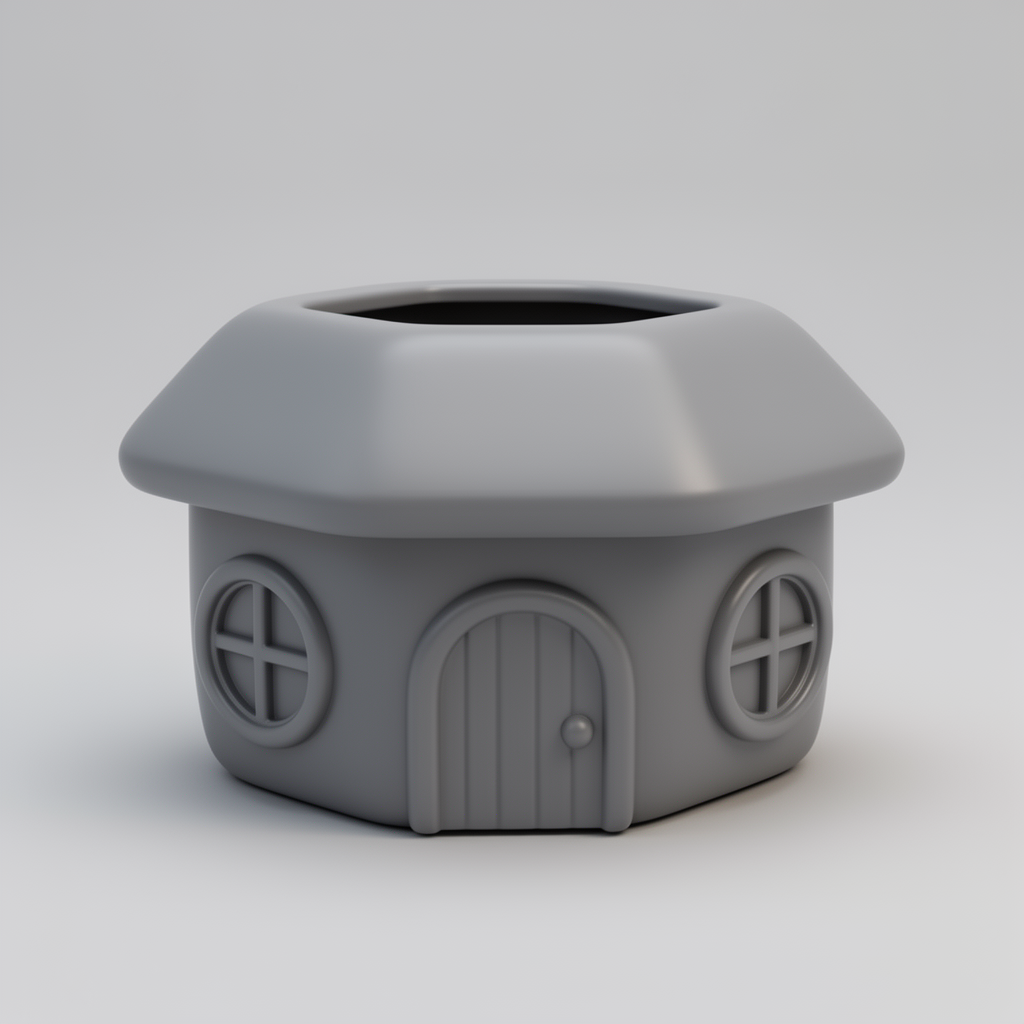 Chibi Cartoon House Planter free 3D printable STL