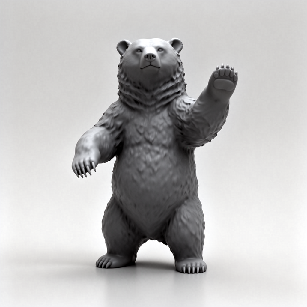 Bear Rearing Figurine free 3D printable STL