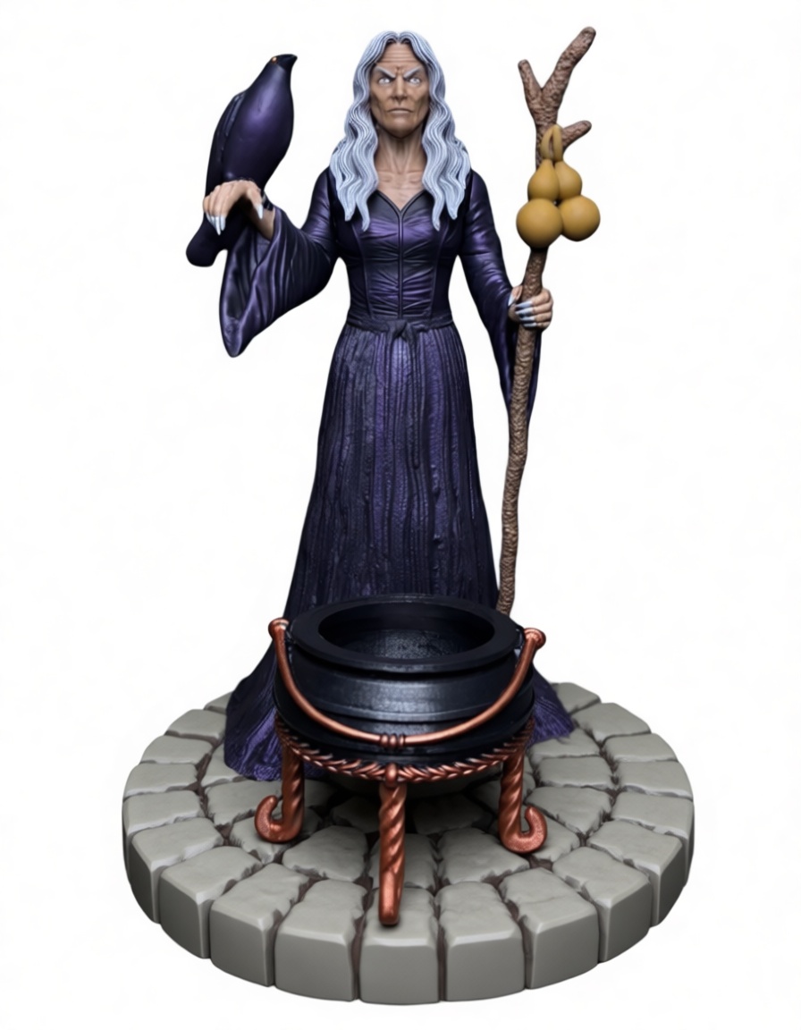 Witch Sorceress Figurine free 3D printable STL