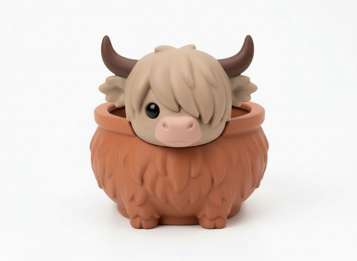 Highland Cow Planter free 3D printable STL