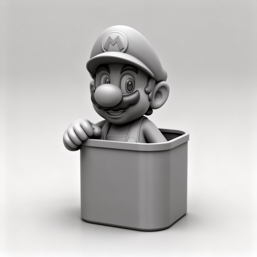 Super Mario Pen Holder free 3D printable STL