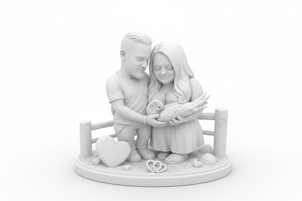 Couple with Parrot Figurine free 3D printable STL