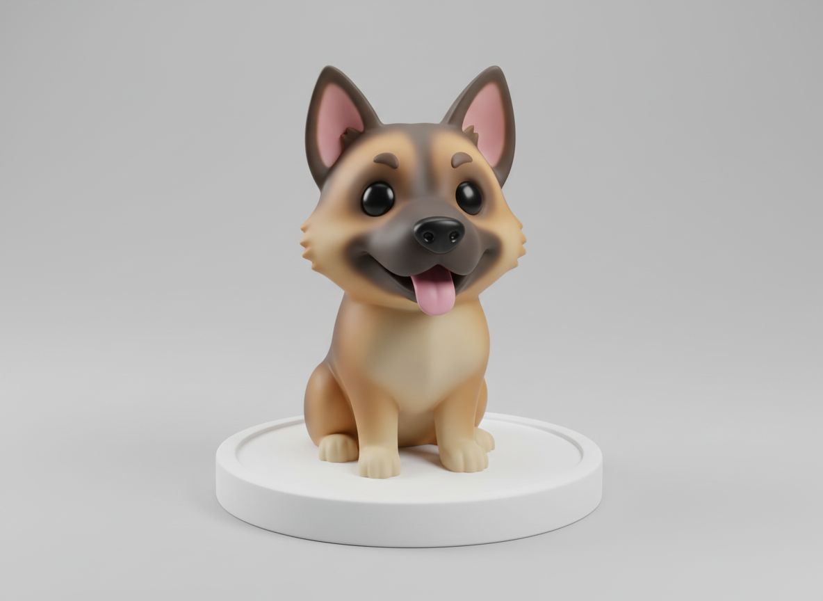 German Shepherd Figurine free 3D printable STL