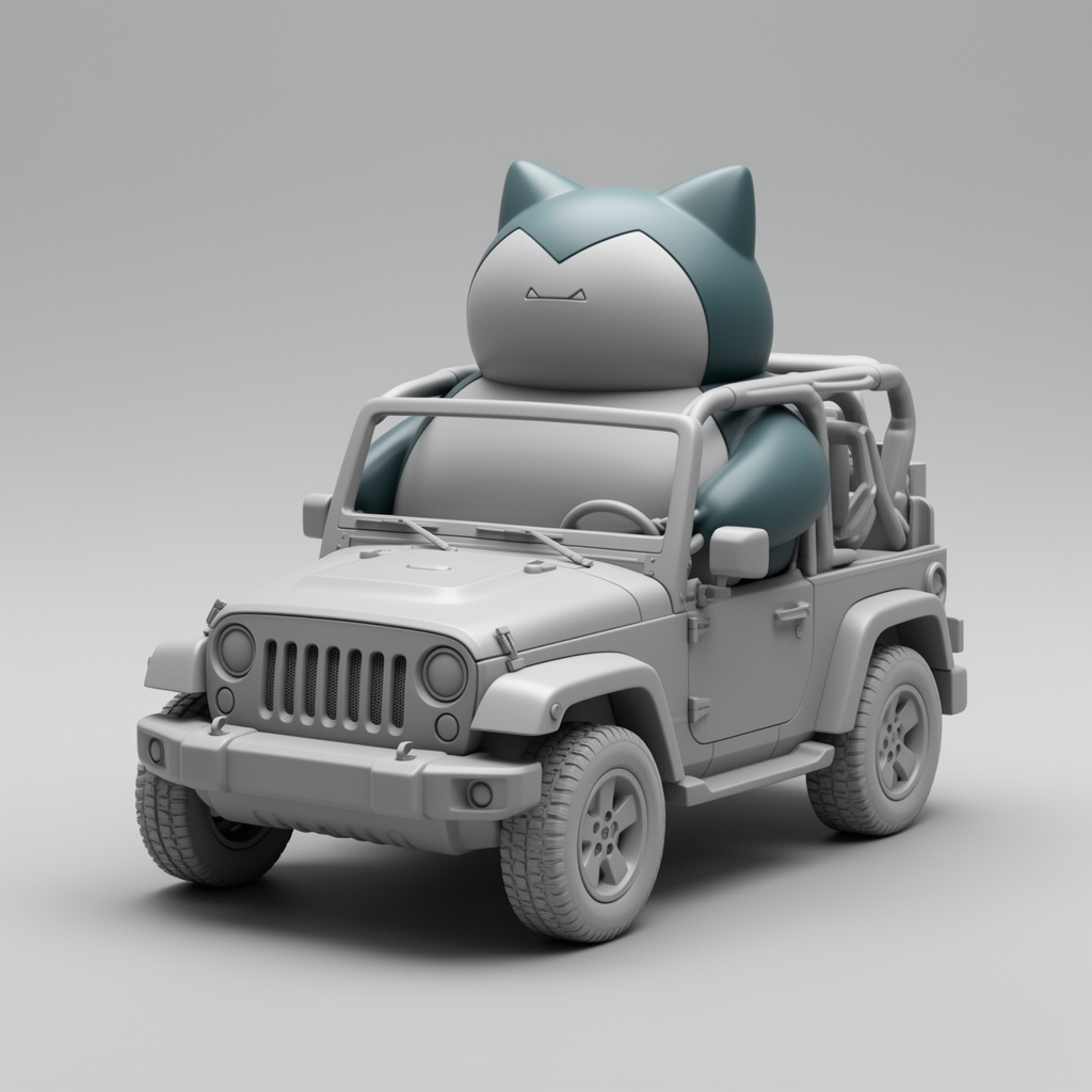 Snorlax Jeep Wrangler Model free 3D printable STL