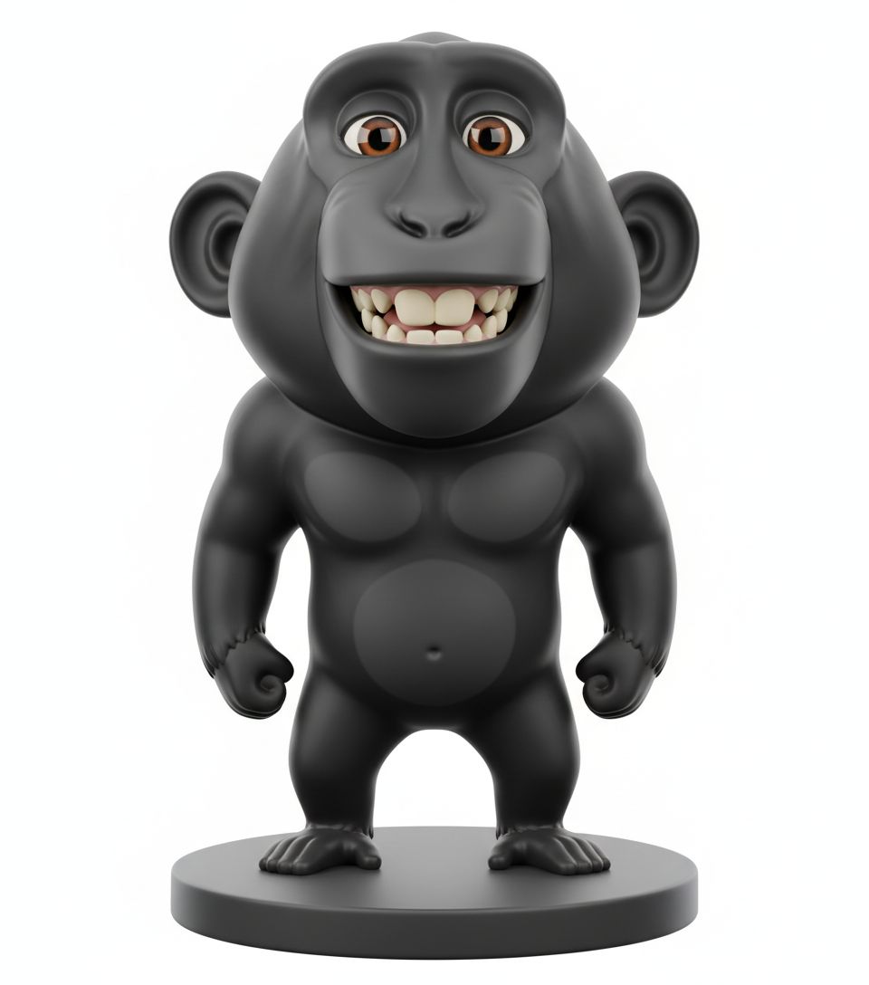 Cartoon Gorilla Figurine free 3D printable STL