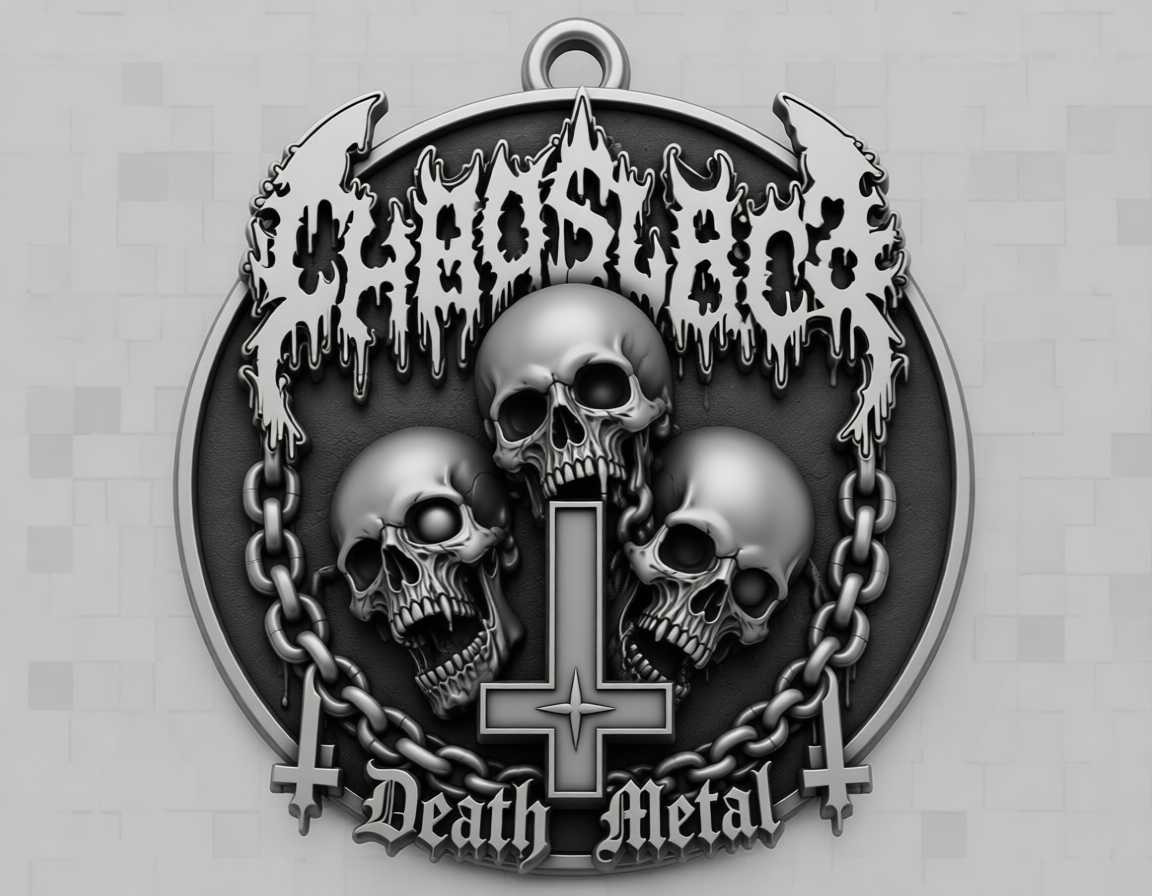 Death Metal Pendant free 3D printable STL