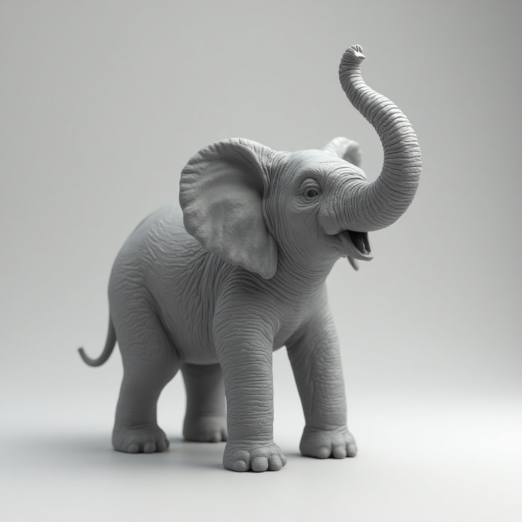 Realistic Elephant Figurine free 3D printable STL
