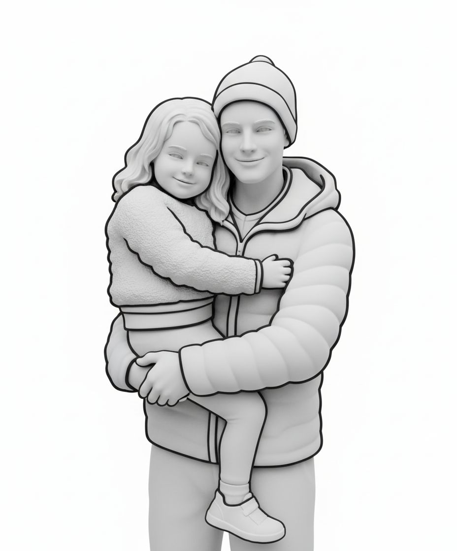 Father and Daughter Figurine free 3D printable STL