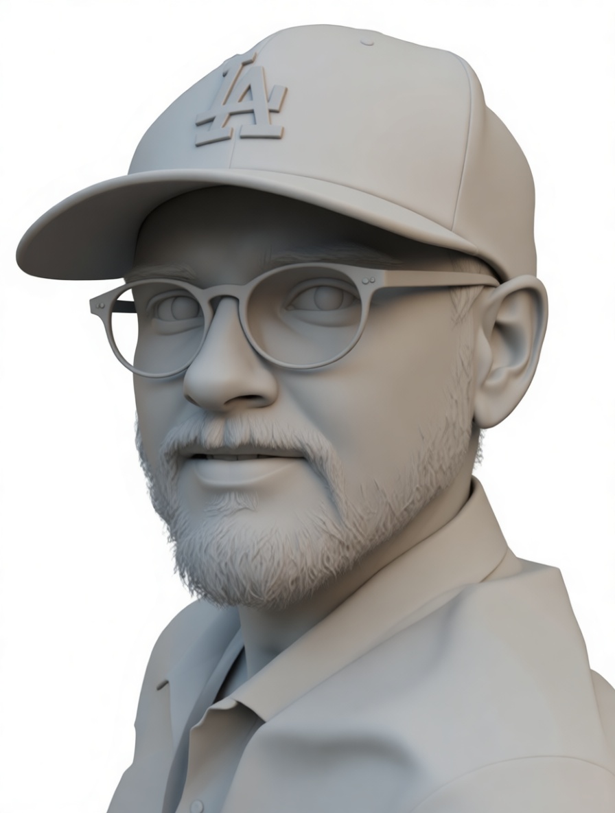 Man with LA Cap Bust free 3D printable STL