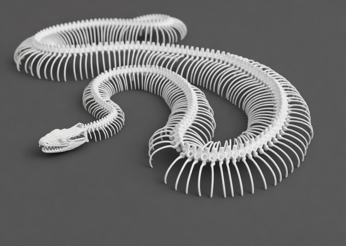 Snake Skeleton Model free 3D printable STL