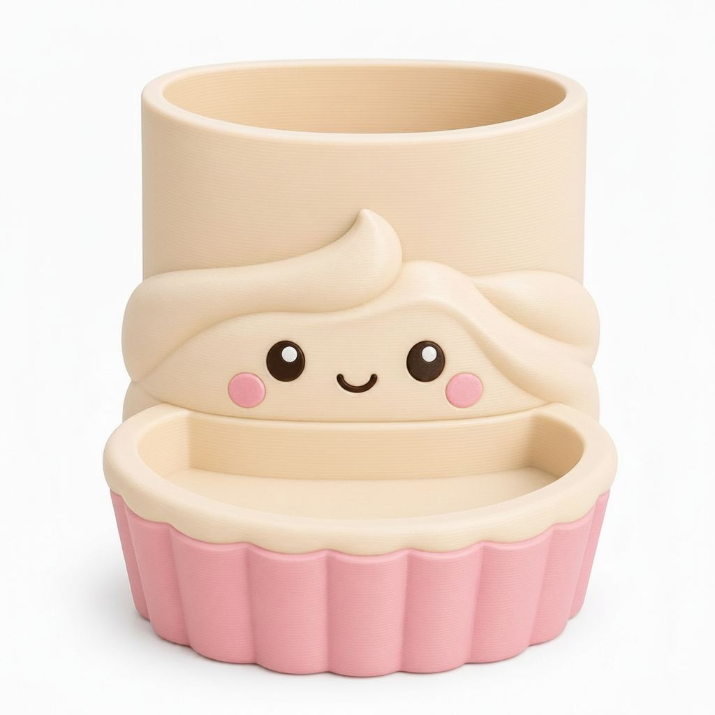 Kawaii Cupcake Container free 3D printable STL