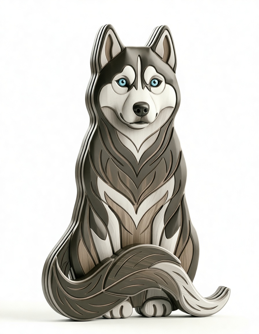 Siberian Husky Figurine free 3D printable STL