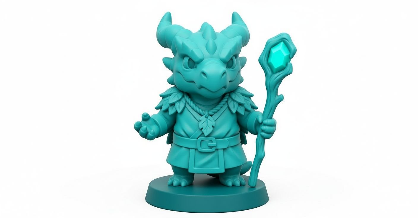 Chibi Dragon Mage Figurine free 3D printable STL