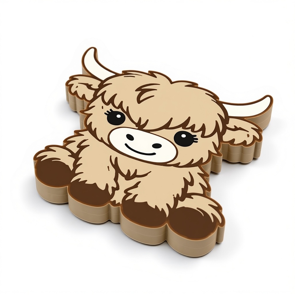 Highland Cow Pin free 3D printable STL