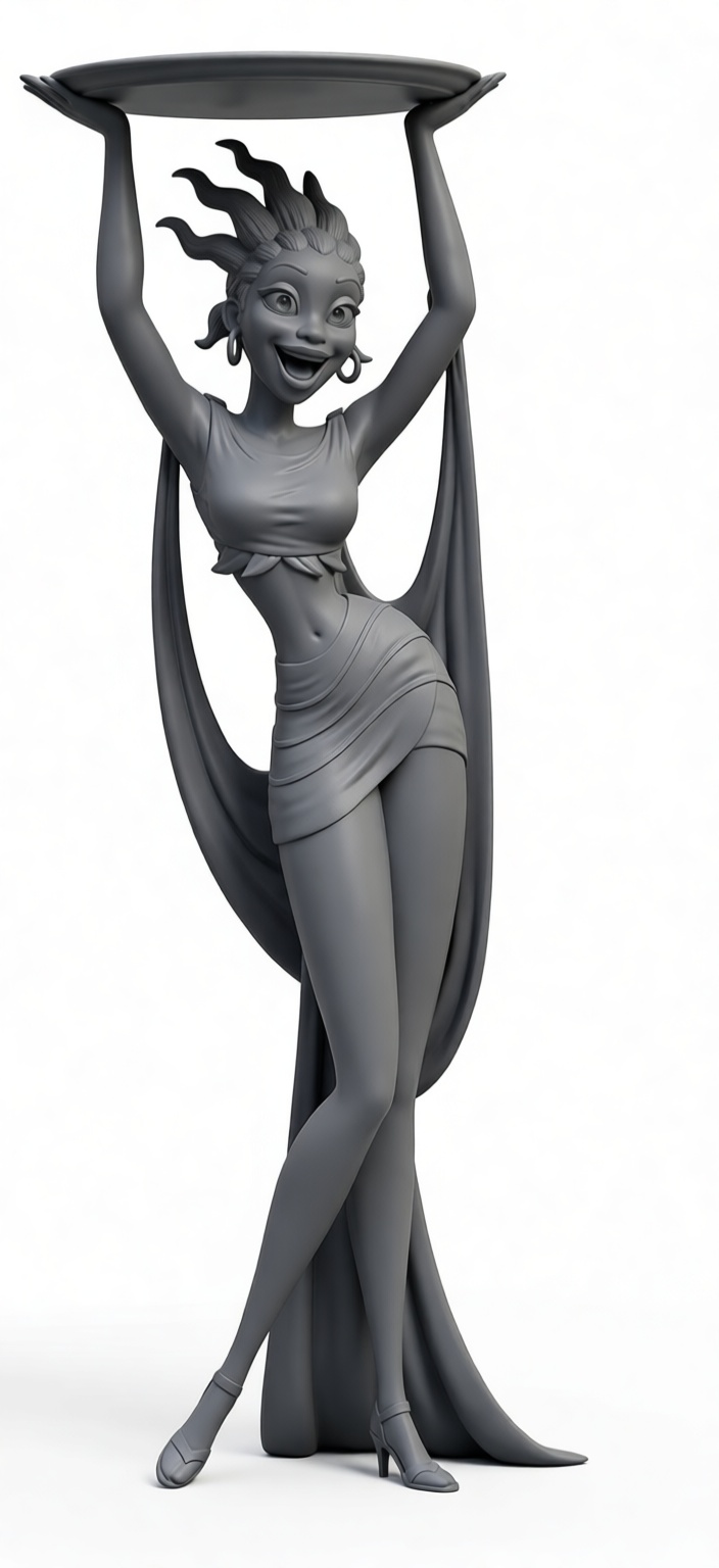 Waitress Figurine free 3D printable STL