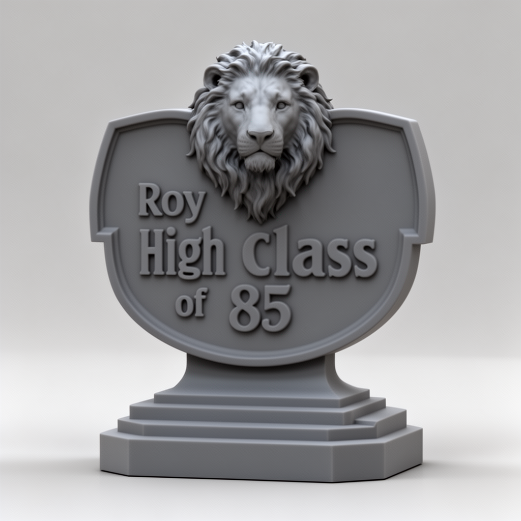 Lion Head Sign Sculpture free 3D printable STL