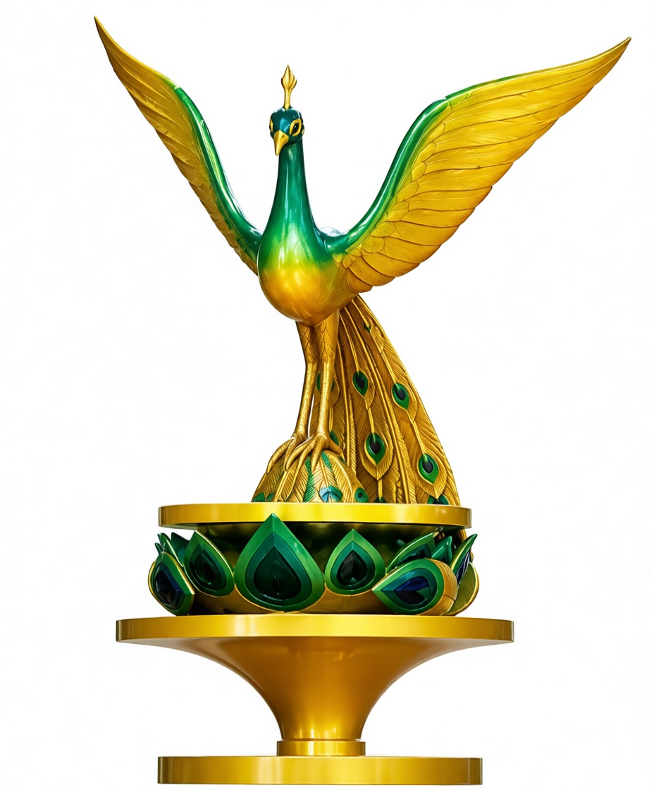 Golden Peacock Statue free 3D printable STL