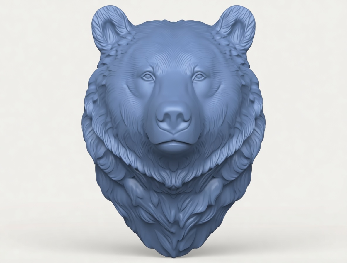 Grizzly Bear Head Bust - Free 3D Printable STL File