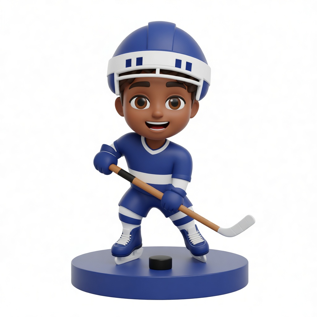 Cartoon Ice Hockey Player Figurine free 3D printable STL