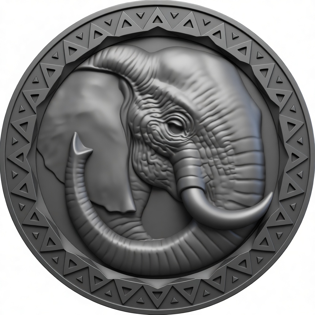 Elephant Relief Medallion free 3D printable STL