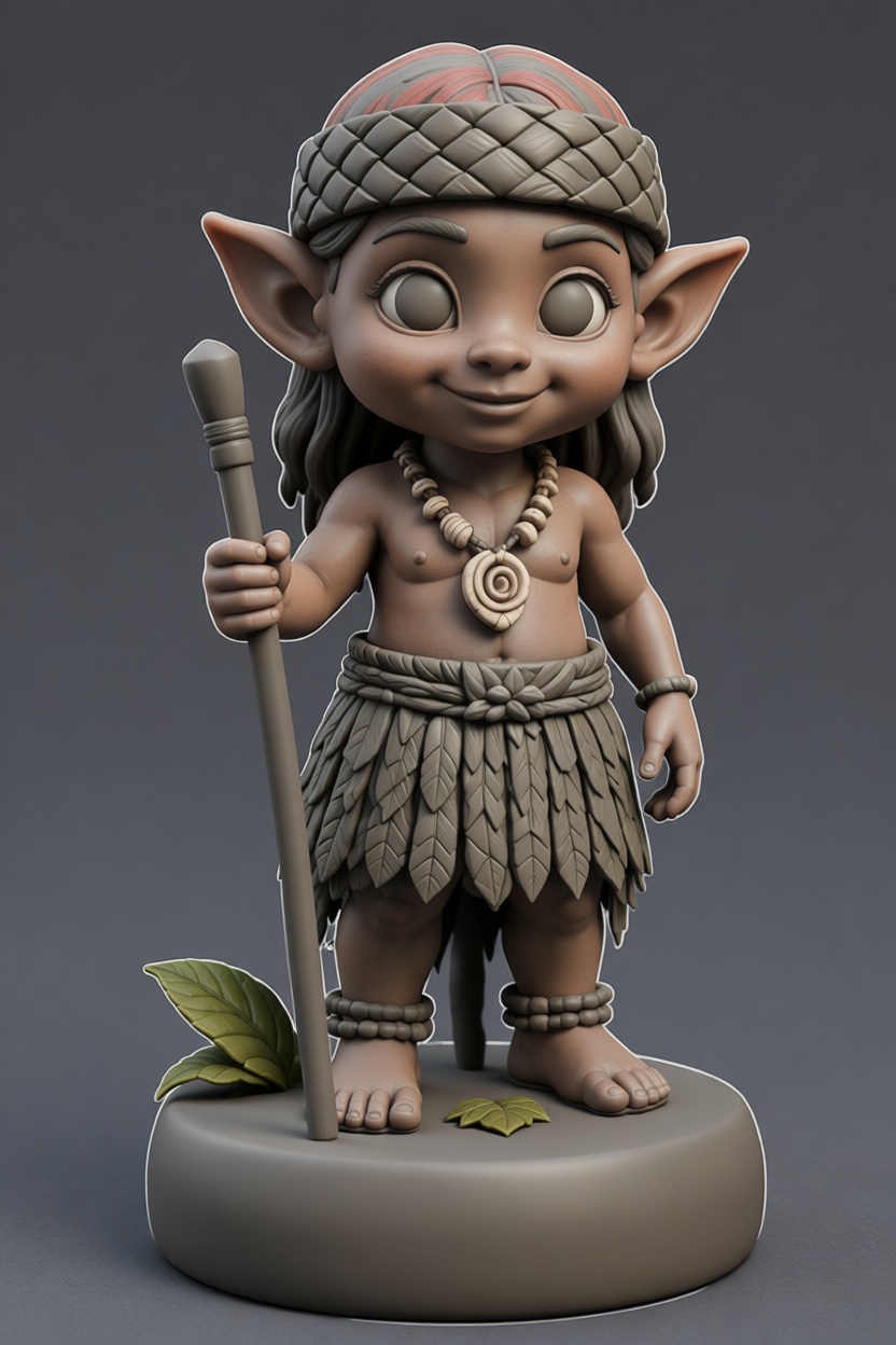 Tribal Elf Figurine free 3D printable STL