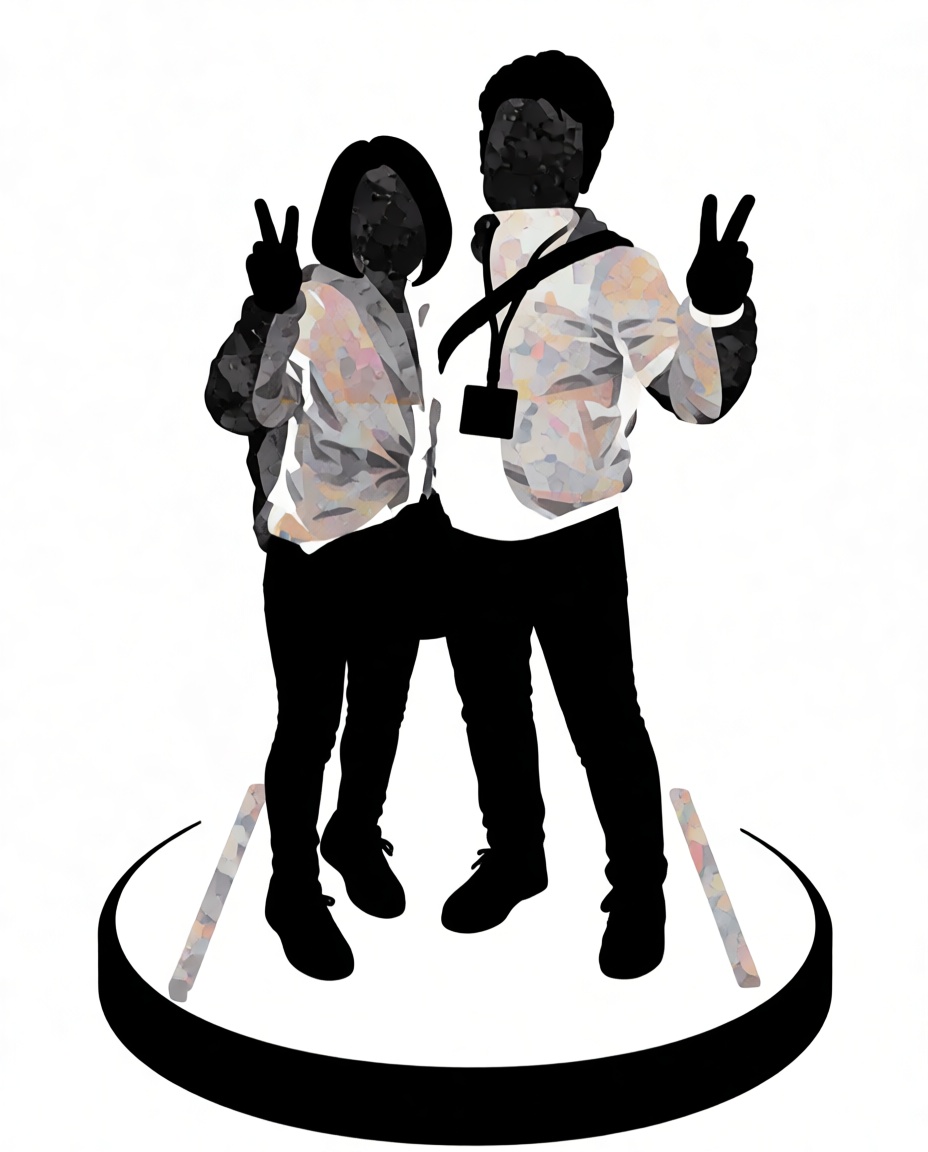 Couple Victory Pose Figurine free 3D printable STL