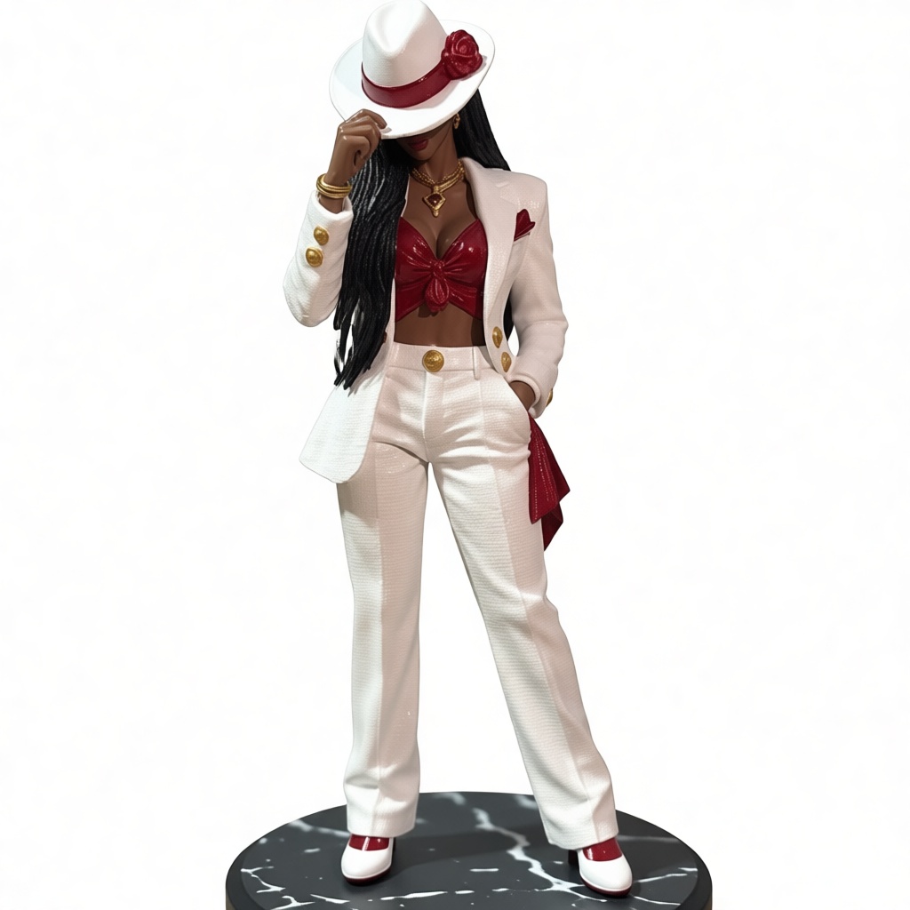 Woman in White Suit Figurine free 3D printable STL