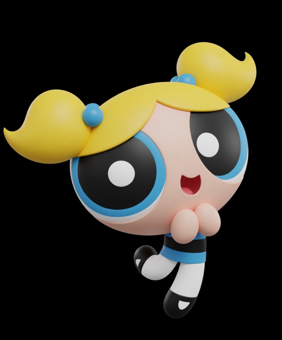 Bubbles Powerpuff Girl Figurine free 3D printable STL