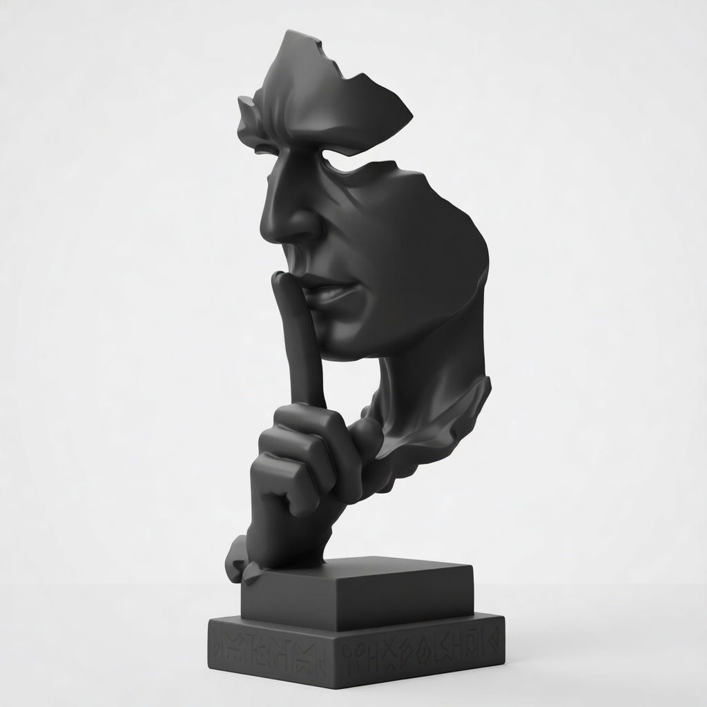 Shushing Face Sculpture free 3D printable STL