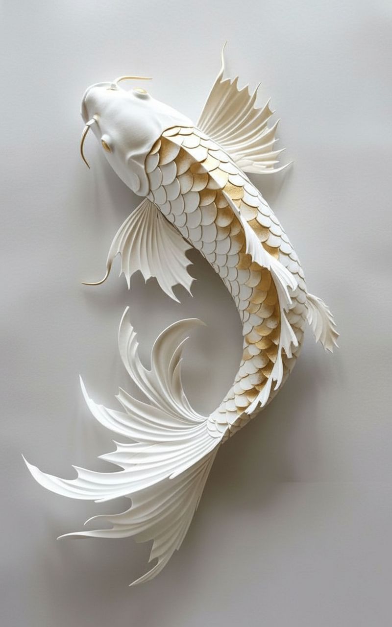 Koi Fish Wall Sculpture free 3D printable STL