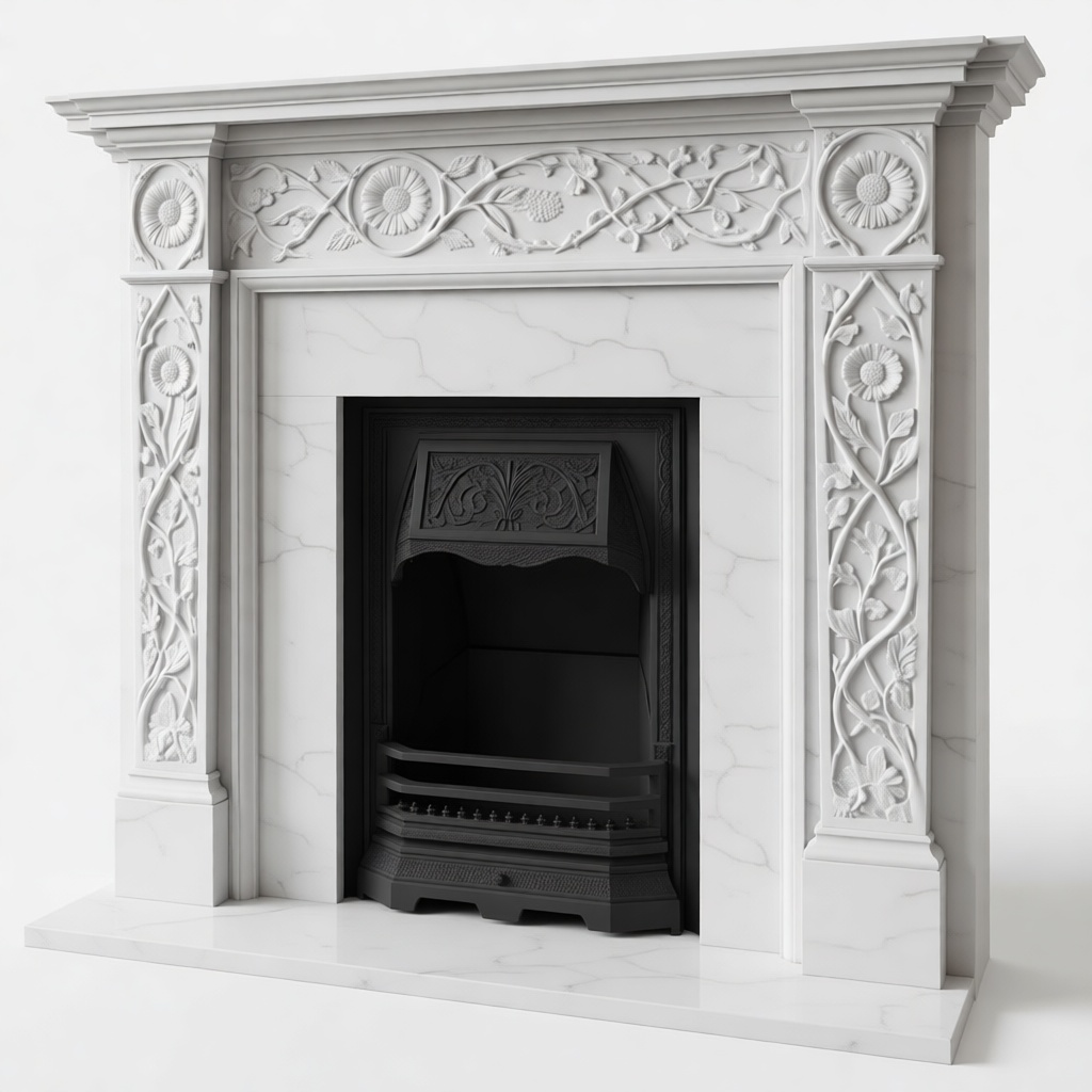Victorian Fireplace Mantel free 3D printable STL