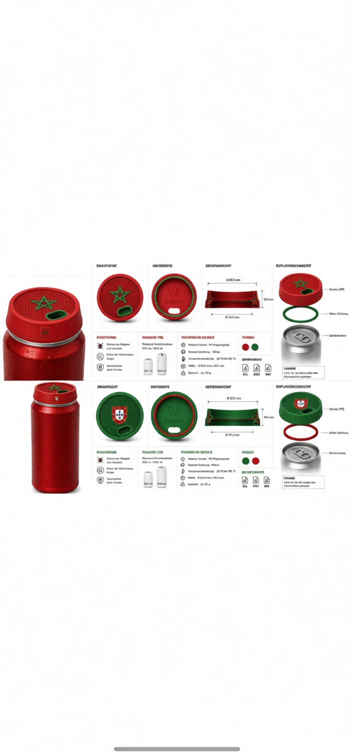 Portugal Flag Can Lid free 3D printable STL