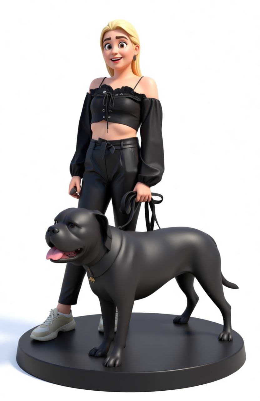 Blonde Woman with Mastiff Figurine free 3D printable STL