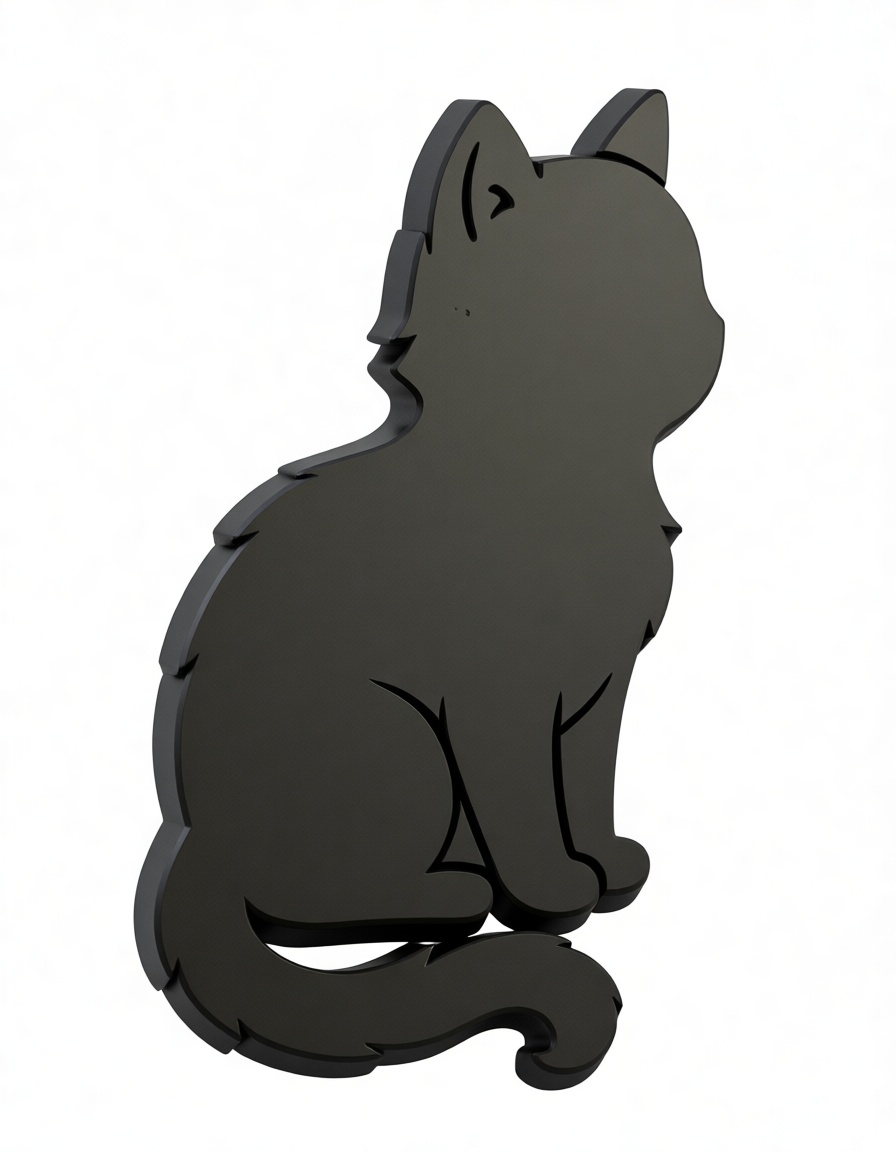 Sitting Cat Silhouette free 3D printable STL