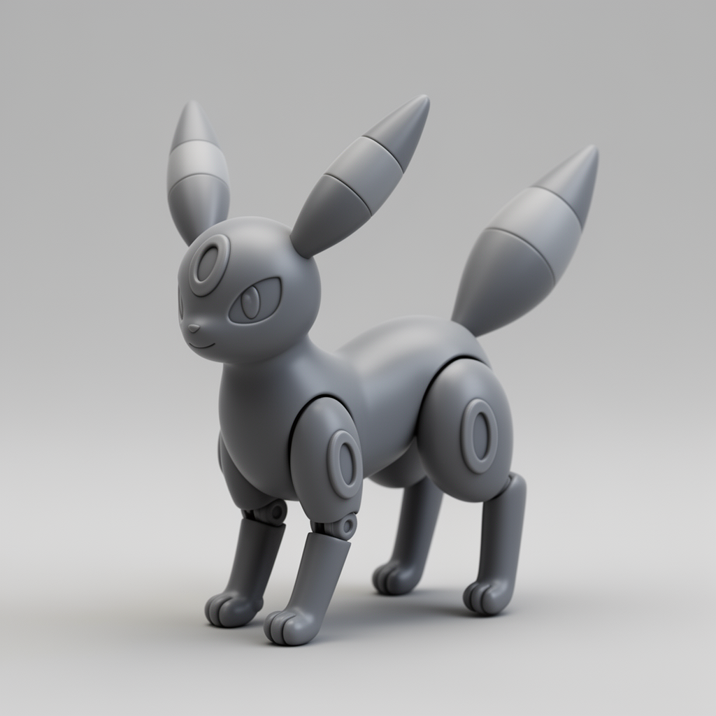 Umbreon Articulated Figurine free 3D printable STL