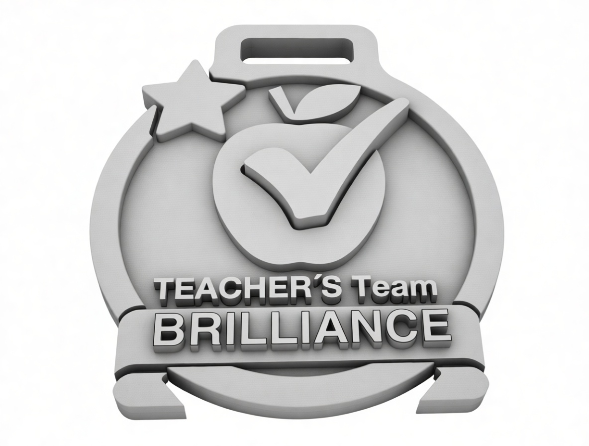 Teacher's Team Brilliance Medal free 3D printable STL