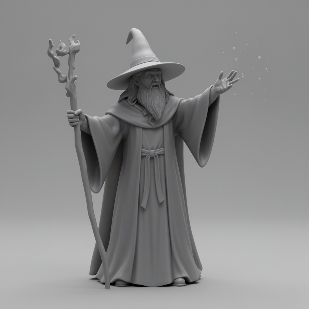 Merlin Wizard Figurine free 3D printable STL