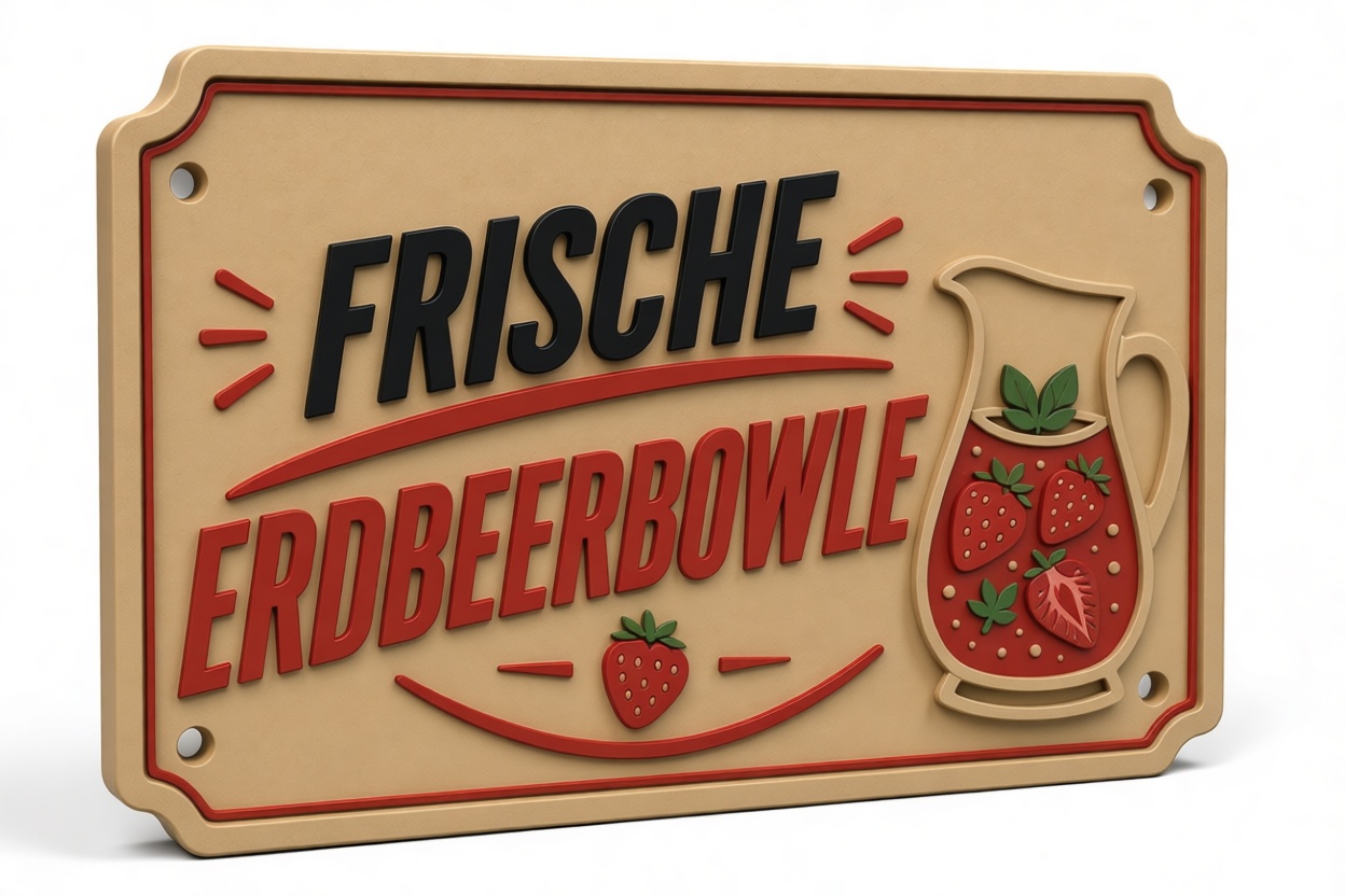 Strawberry Punch Sign free 3D printable STL