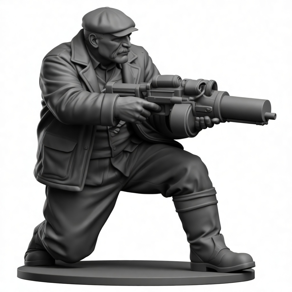 Old Man Soldier Figurine free 3D printable STL