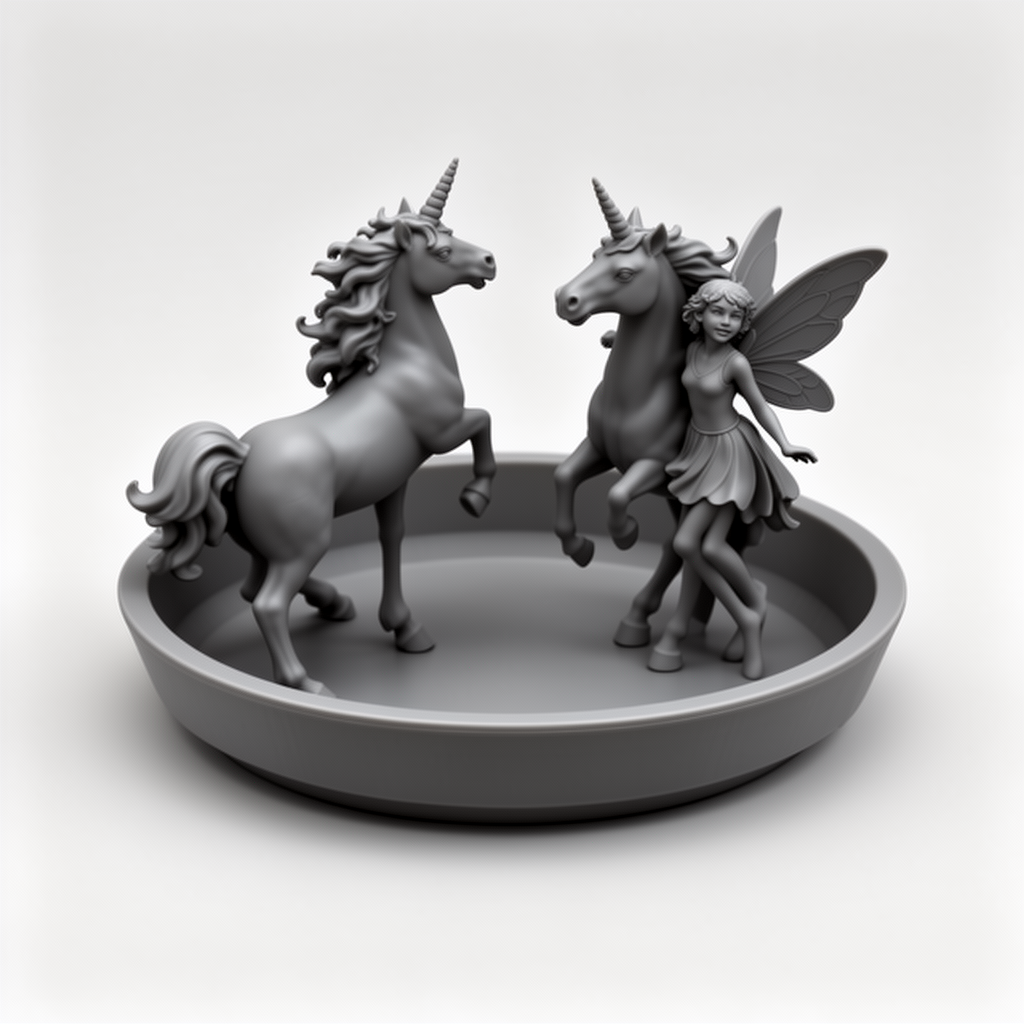 Unicorn Fairy Tray free 3D printable STL