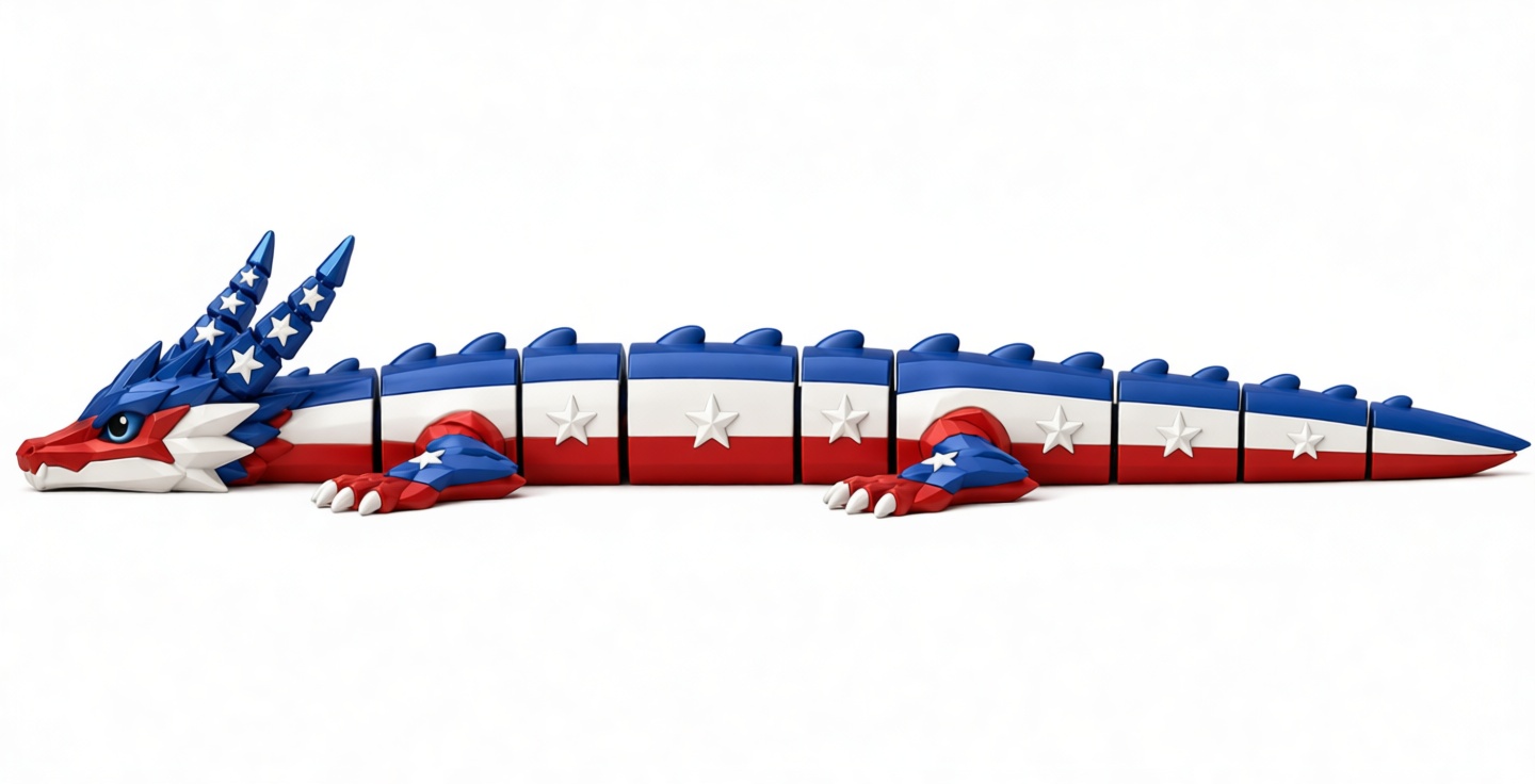 American Flag Dragon Figurine free 3D printable STL