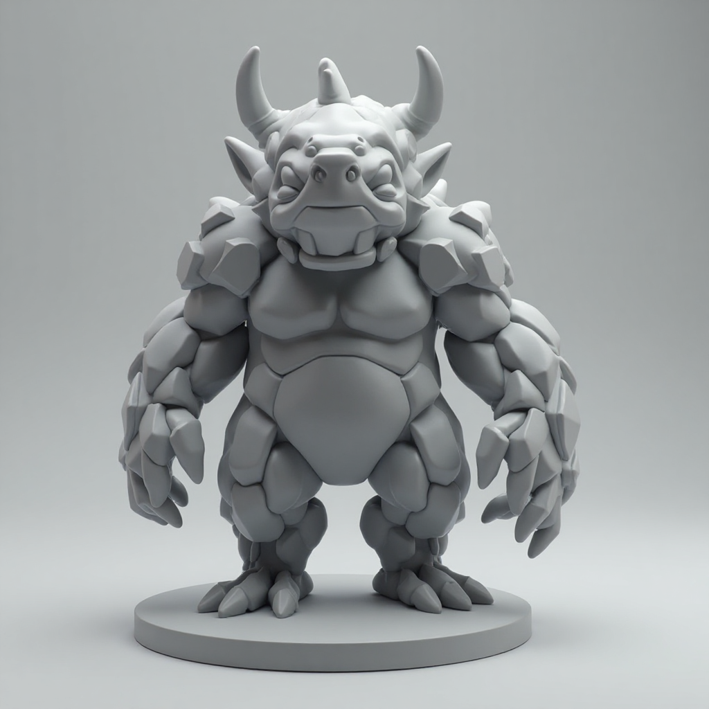 Low Poly Fantasy Creature Figurine free 3D printable STL