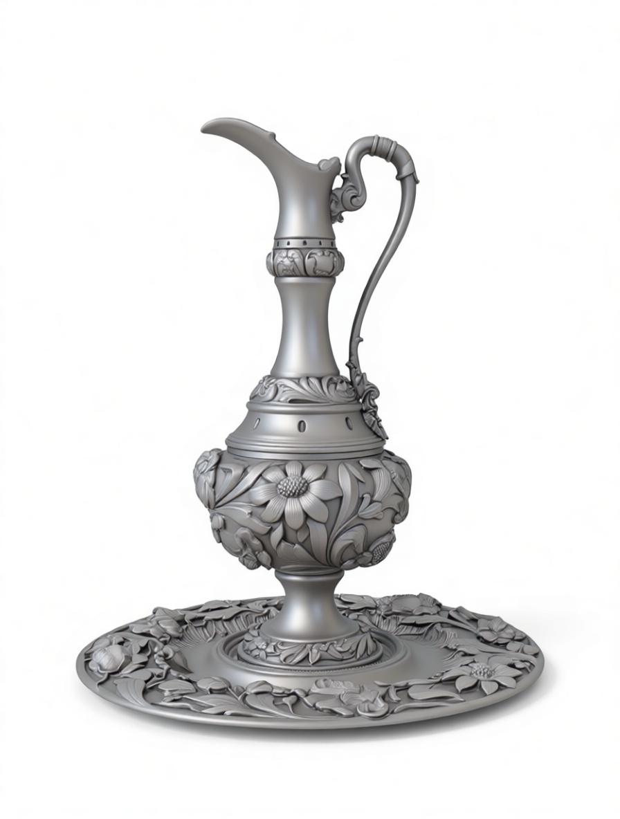 Ornate Ewer and Stand free 3D printable STL