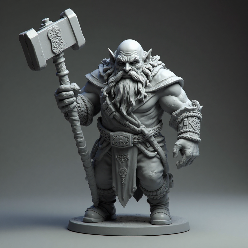 Pulzerizer Dwarf Spellcaster Figurine free 3D printable STL