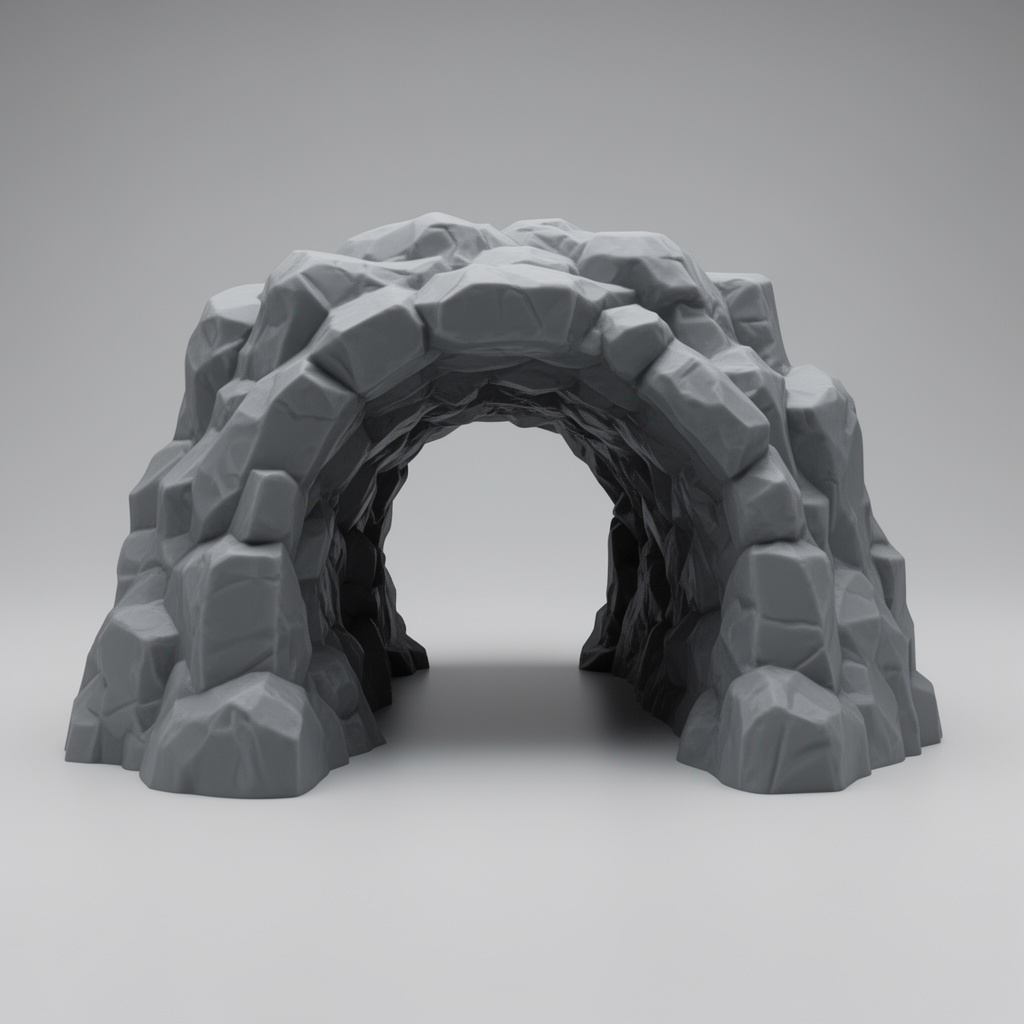 Rock Tunnel Model free 3D printable STL