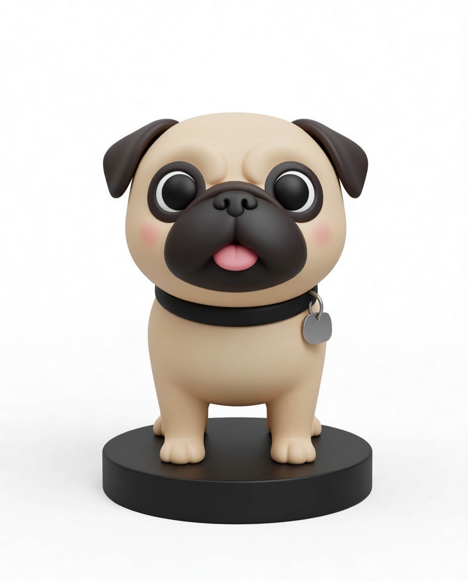 Pug Dog Figurine free 3D printable STL