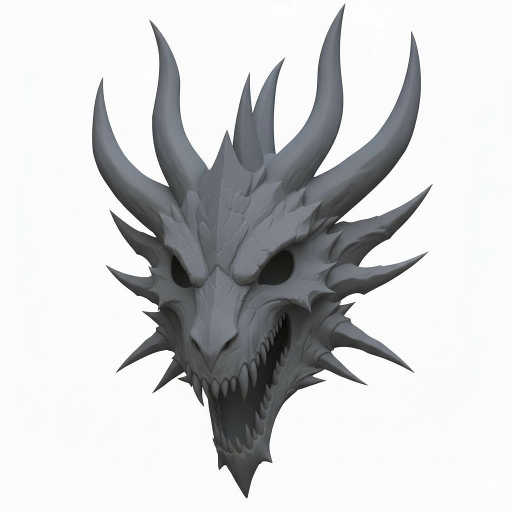 Dragon Skull Mask free 3D printable STL