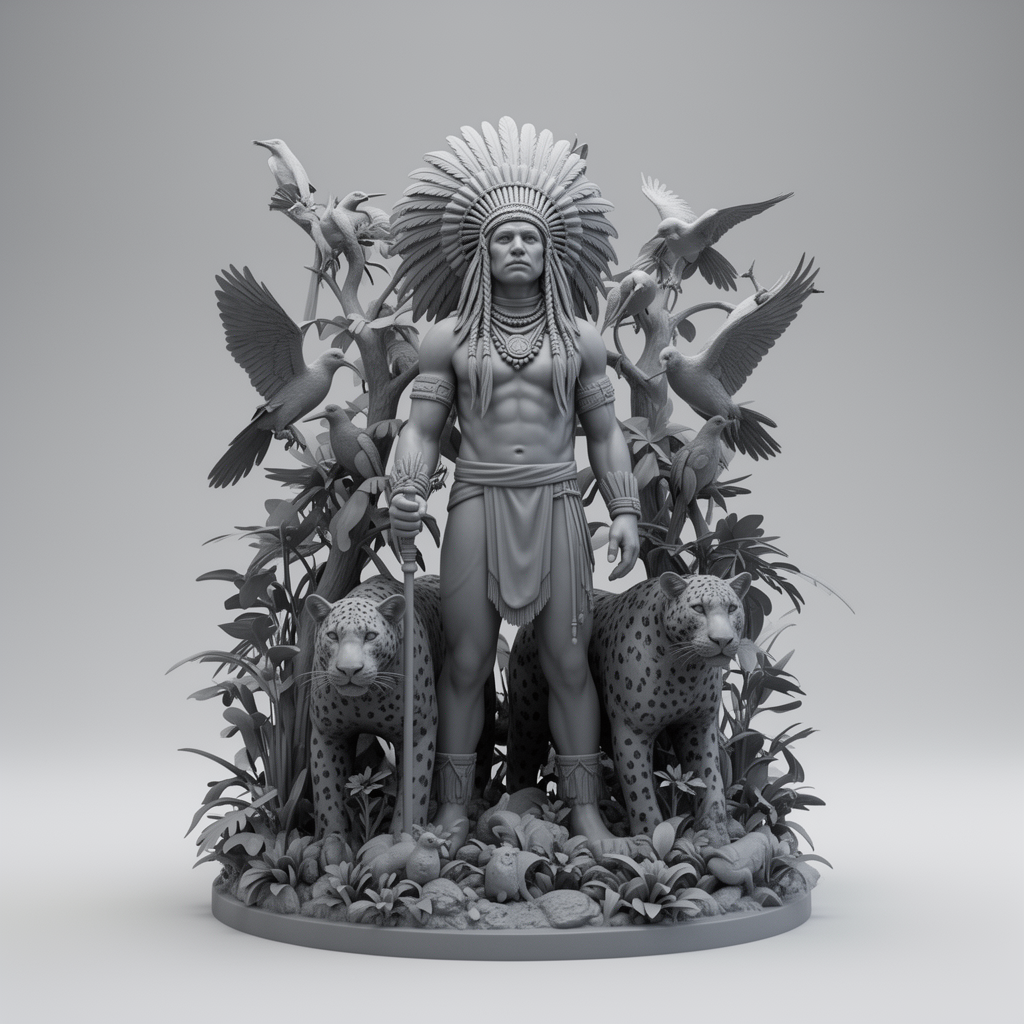 Giant Indigenous Allegory Statue free 3D printable STL